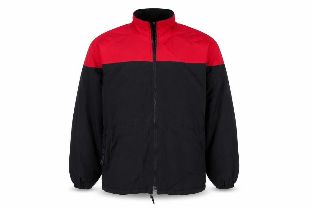 PSC Tech Wear Men's Black Red Windbreaker Jacket Medium Nylon