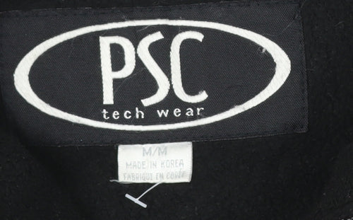 PSC Tech Wear Men's Black Red Windbreaker Jacket Medium Nylon