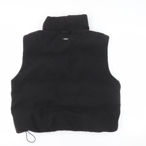 Gymshark Women's Black Fleece Waistcoat L Bodywarmer Zip Pockets Casual