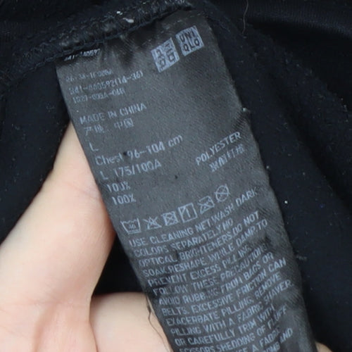 Uniqlo Men's Black Fleece Full Zip Jacket L Regular Fit