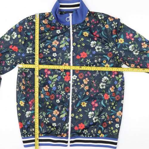 Zara Man Multicoloured Floral Bomber Jacket Men's L 42in Polyester