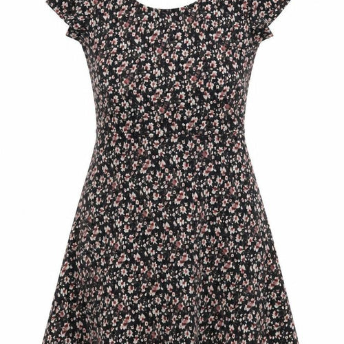 New Look Women’s Black Floral Fit & Flare Jersey Dress Size 10