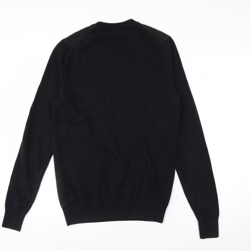 Fred Perry Men's Black Wool Cotton Crew Neck Jumper XS