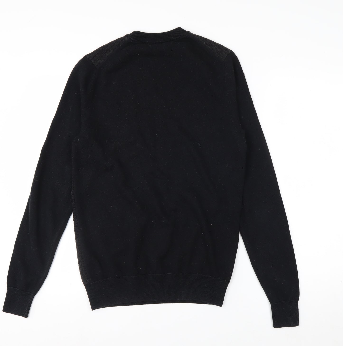 Fred Perry Men's Black Wool Cotton Crew Neck Jumper XS