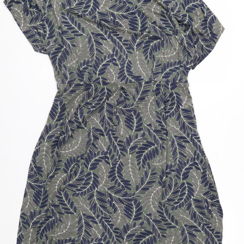Maine New England Women’s Green Floral Jersey Shift Dress Size 20