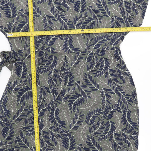 Maine New England Women’s Green Floral Jersey Shift Dress Size 20