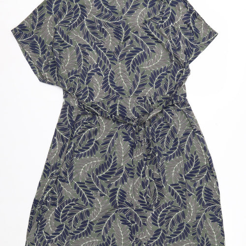 Maine New England Women’s Green Floral Jersey Shift Dress Size 20
