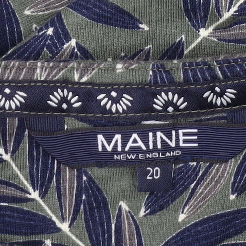 Maine New England Women’s Green Floral Jersey Shift Dress Size 20