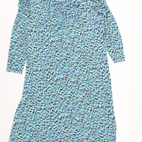 Monsoon Women’s Blue Geometric Off Shoulder Midi Dress XL