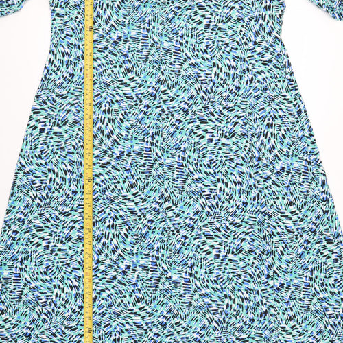 Monsoon Women’s Blue Geometric Off Shoulder Midi Dress XL