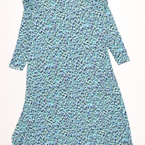 Monsoon Women’s Blue Geometric Off Shoulder Midi Dress XL