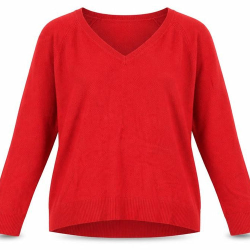 Gap Women's Red V-Neck Long Sleeve Wool Blend Jumper Size M
