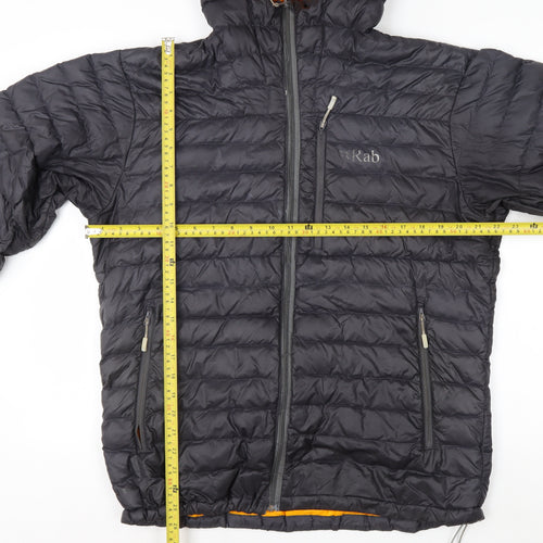 Rab Men's Black L Lightweight Down Puffer Jacket Hooded
