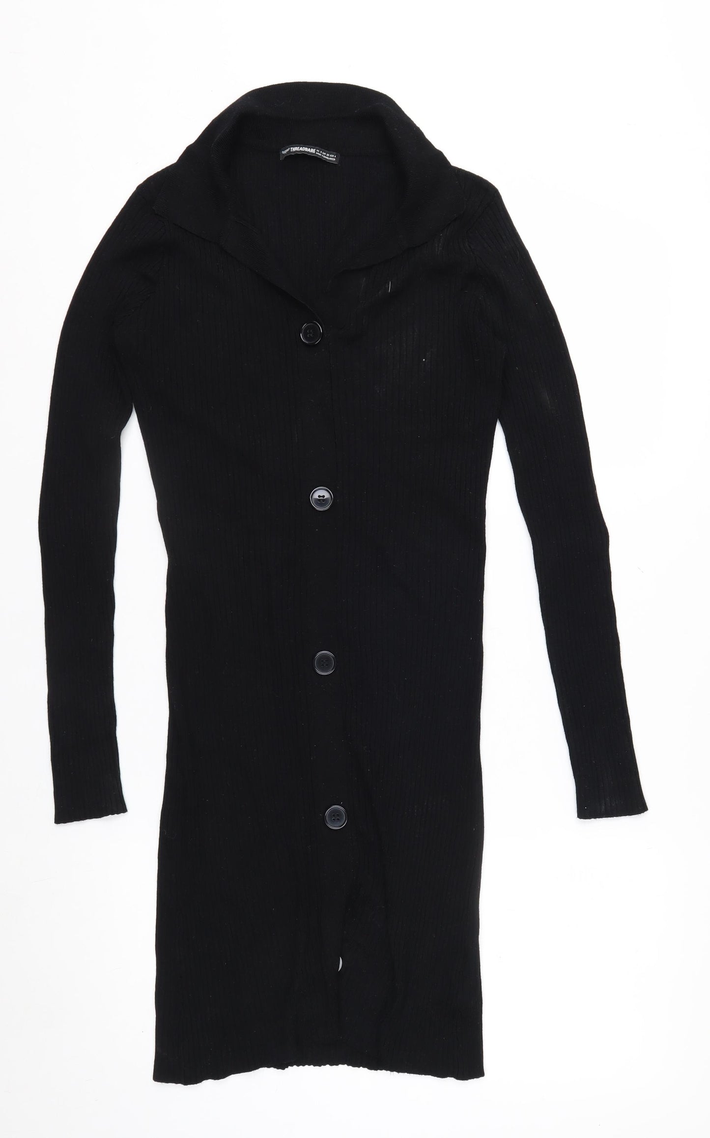 Threadbare Womens Black Long Sleeve Button Cardigan Size 8