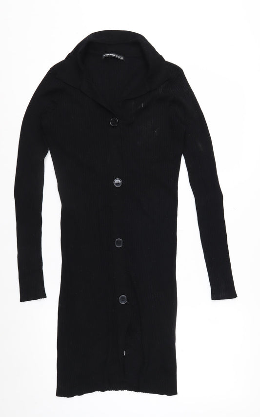 Threadbare Womens Black Long Sleeve Button Cardigan Size 8