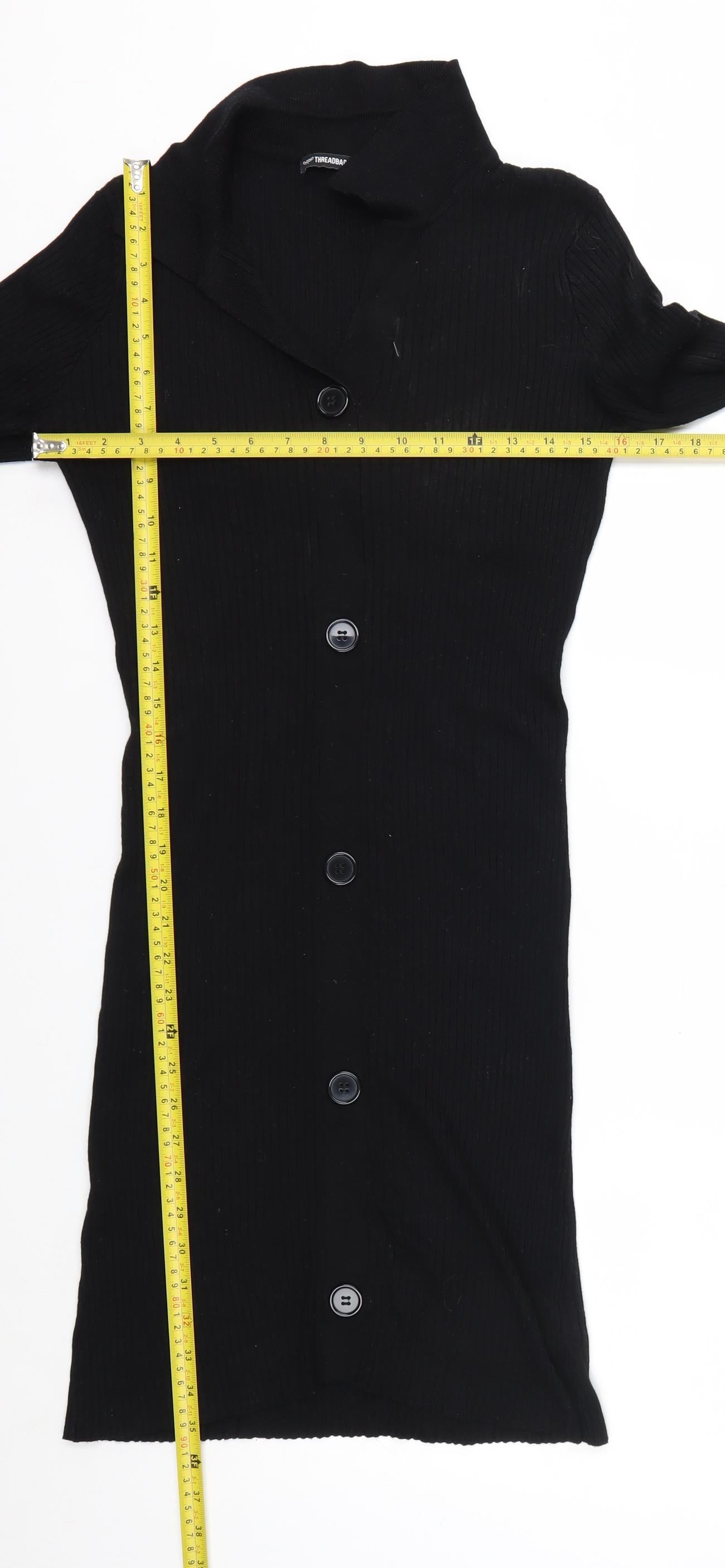 Threadbare Womens Black Long Sleeve Button Cardigan Size 8