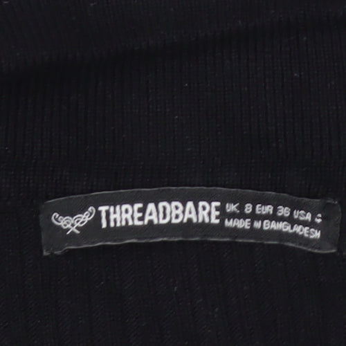 Threadbare Womens Black Long Sleeve Button Cardigan Size 8