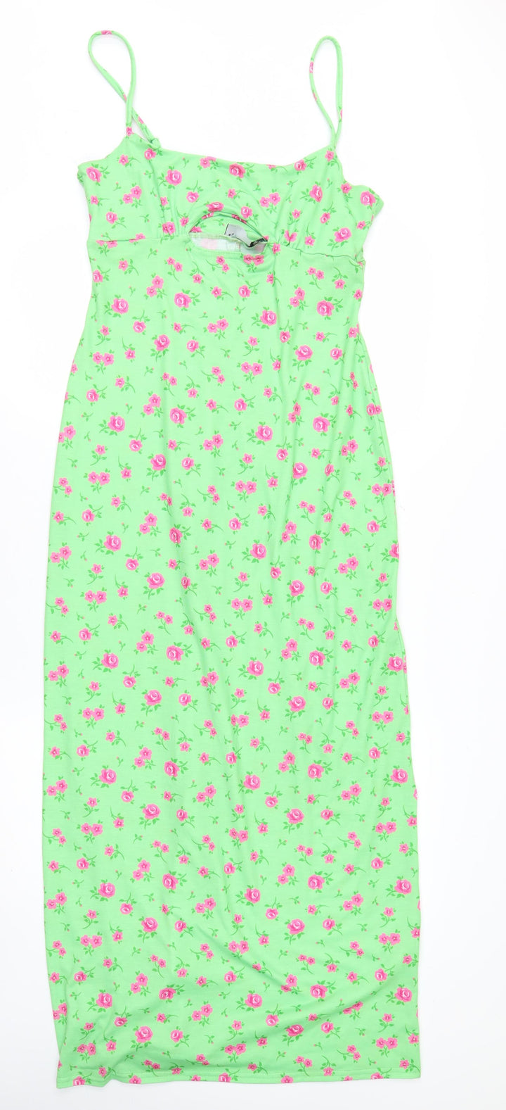 ASOS Women Green Floral Slip Dress Size 10 Sleeveless Midi
