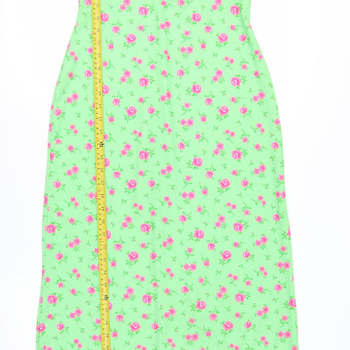ASOS Women Green Floral Slip Dress Size 10 Sleeveless Midi