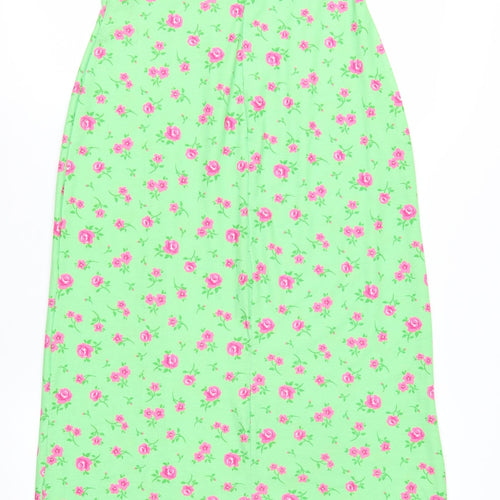 ASOS Women Green Floral Slip Dress Size 10 Sleeveless Midi