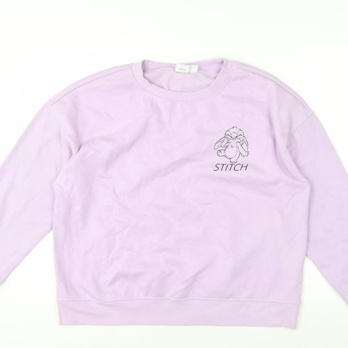 Disney Stitch Lilac Women's Sweatshirt UK 12/14 Medium Cotton Blend