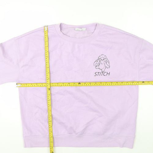 Disney Stitch Lilac Women's Sweatshirt UK 12/14 Medium Cotton Blend