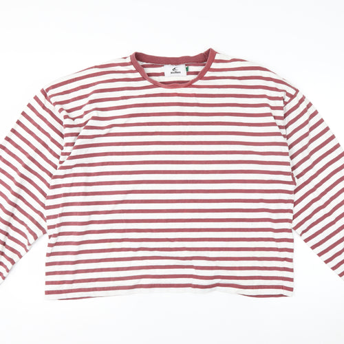 Scuffers Men's Red White Striped Long Sleeve Cotton Top 2XL Relaxed Fit