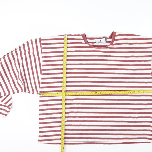 Scuffers Men's Red White Striped Long Sleeve Cotton Top 2XL Relaxed Fit