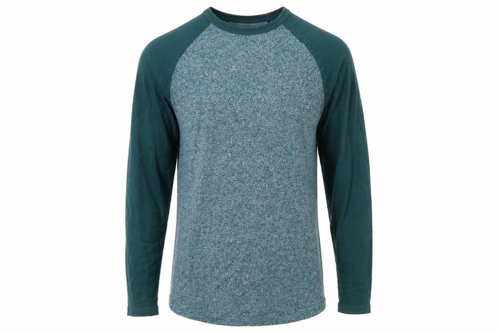 Topman Men's Blue Long Sleeve Colourblock Casual T-Shirt Size S