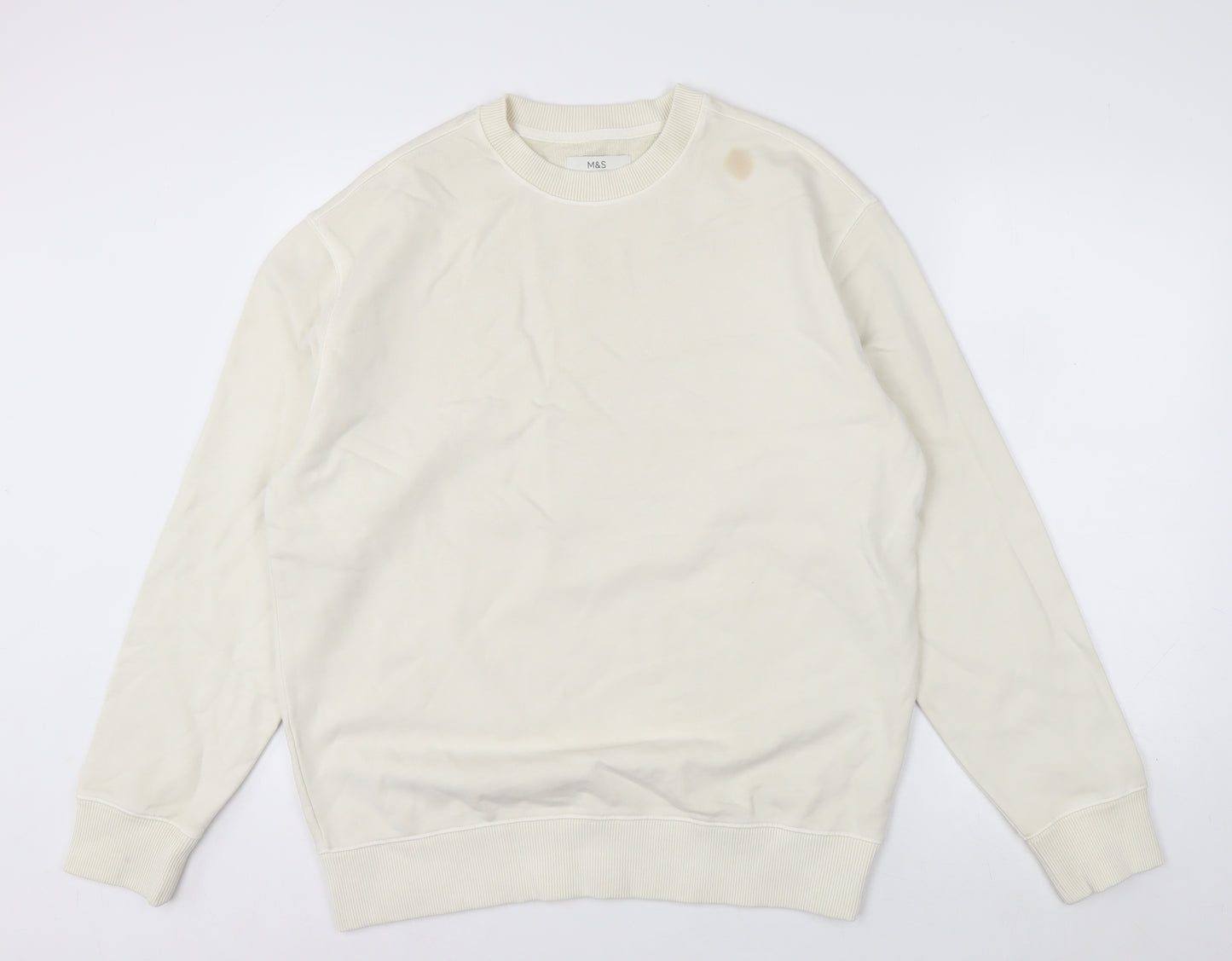 Marks and Spencer Men's Ivory Relaxed Fit Sweatshirt M