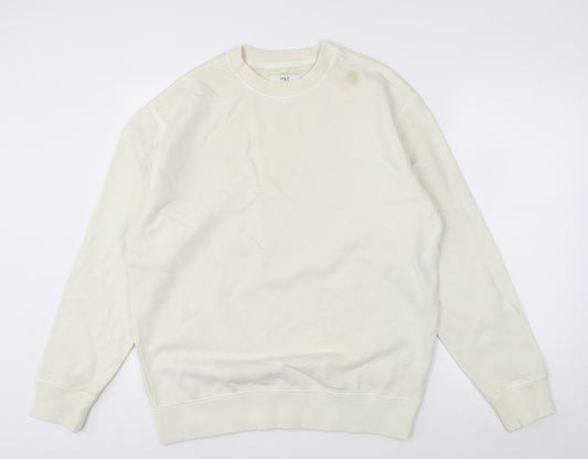 Marks and Spencer Men's Ivory Relaxed Fit Sweatshirt M