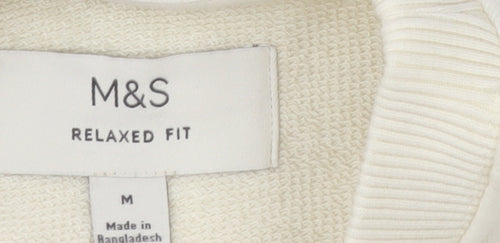 Marks and Spencer Men's Ivory Relaxed Fit Sweatshirt M