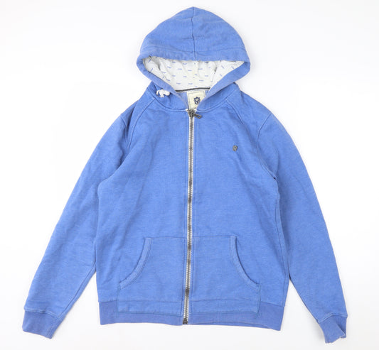 Steel & Jelly Men's Blue Full Zip Hoodie M Cotton Blend