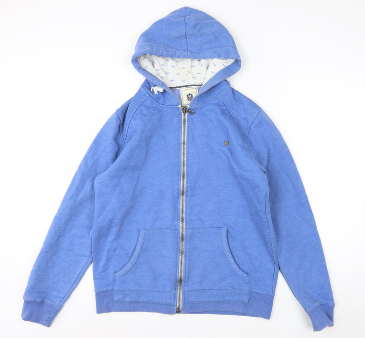 Steel & Jelly Men's Blue Full Zip Hoodie M Cotton Blend