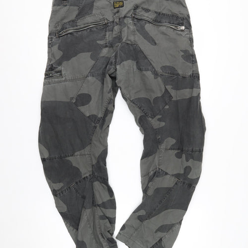 G-Star RAW Men’s Green Camouflage Cargo Tapered Trousers Size 34x32