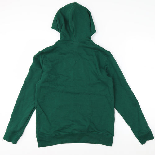 Adidas Men's Green Pullover Hoodie L Regular Fit Cotton Sportswear