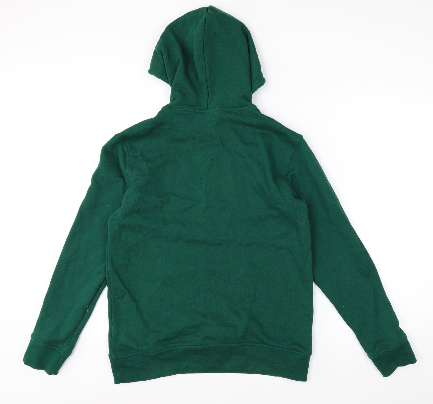 Adidas Men's Green Pullover Hoodie L Regular Fit Cotton Sportswear