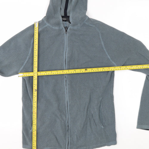 Theory Mens Grey Cotton Full Zip Hooded Jumper M