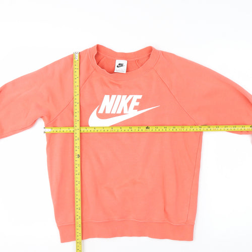 Nike Womens Coral Crew Neck Pullover Sweatshirt XS Cotton Blend