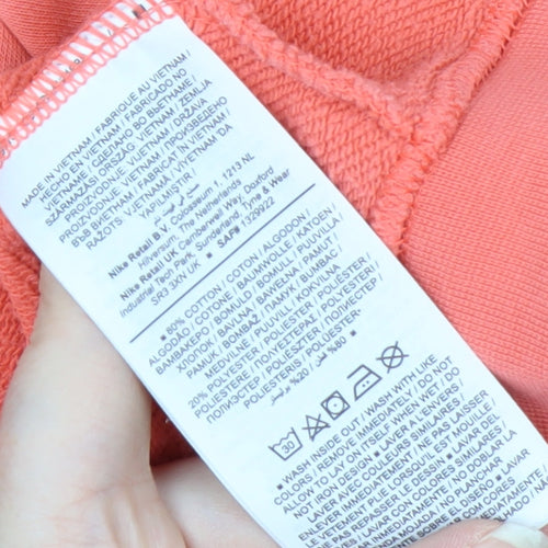 Nike Womens Coral Crew Neck Pullover Sweatshirt XS Cotton Blend