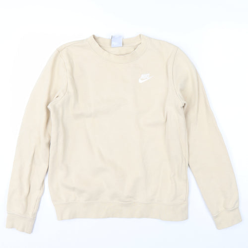 Nike Mens Beige XS Crew Neck Sweatshirt Cotton Blend Fleece
