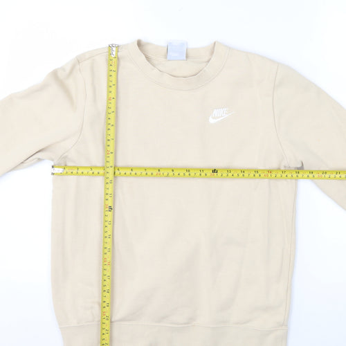 Nike Mens Beige XS Crew Neck Sweatshirt Cotton Blend Fleece