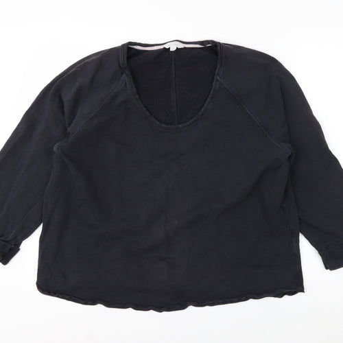 Marks and Spencer Per Una Women's Black Cotton Pullover Sweatshirt Size L