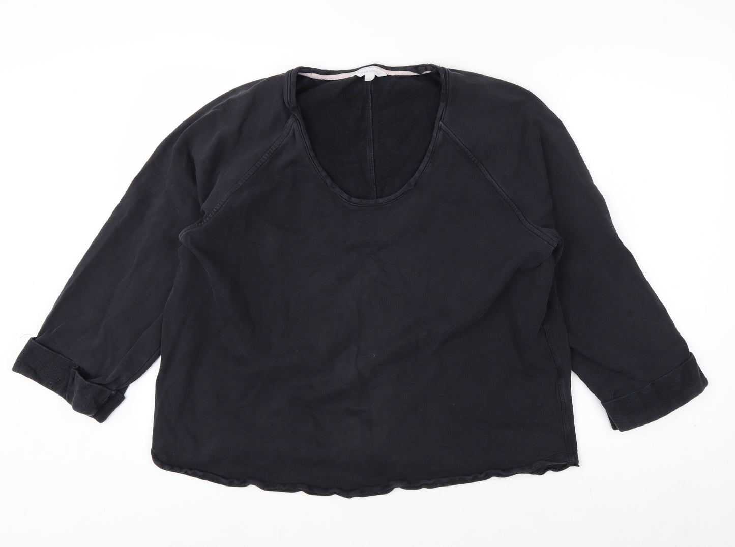 Marks and Spencer Per Una Women's Black Cotton Pullover Sweatshirt Size L