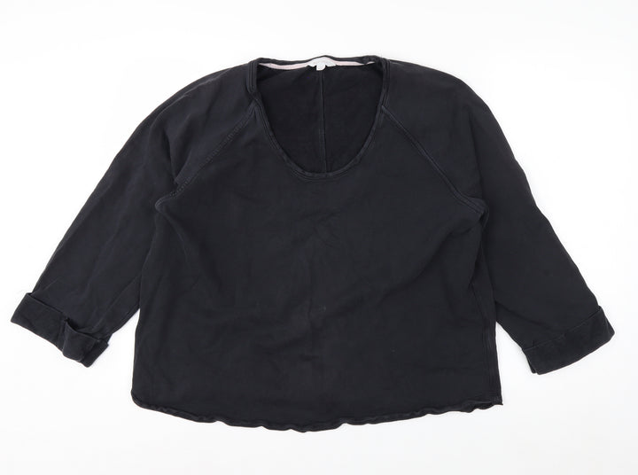 Marks and Spencer Per Una Women's Black Cotton Pullover Sweatshirt Size L