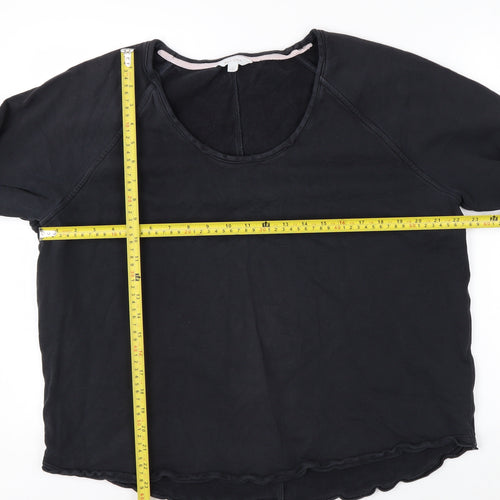 Marks and Spencer Per Una Women's Black Cotton Pullover Sweatshirt Size L