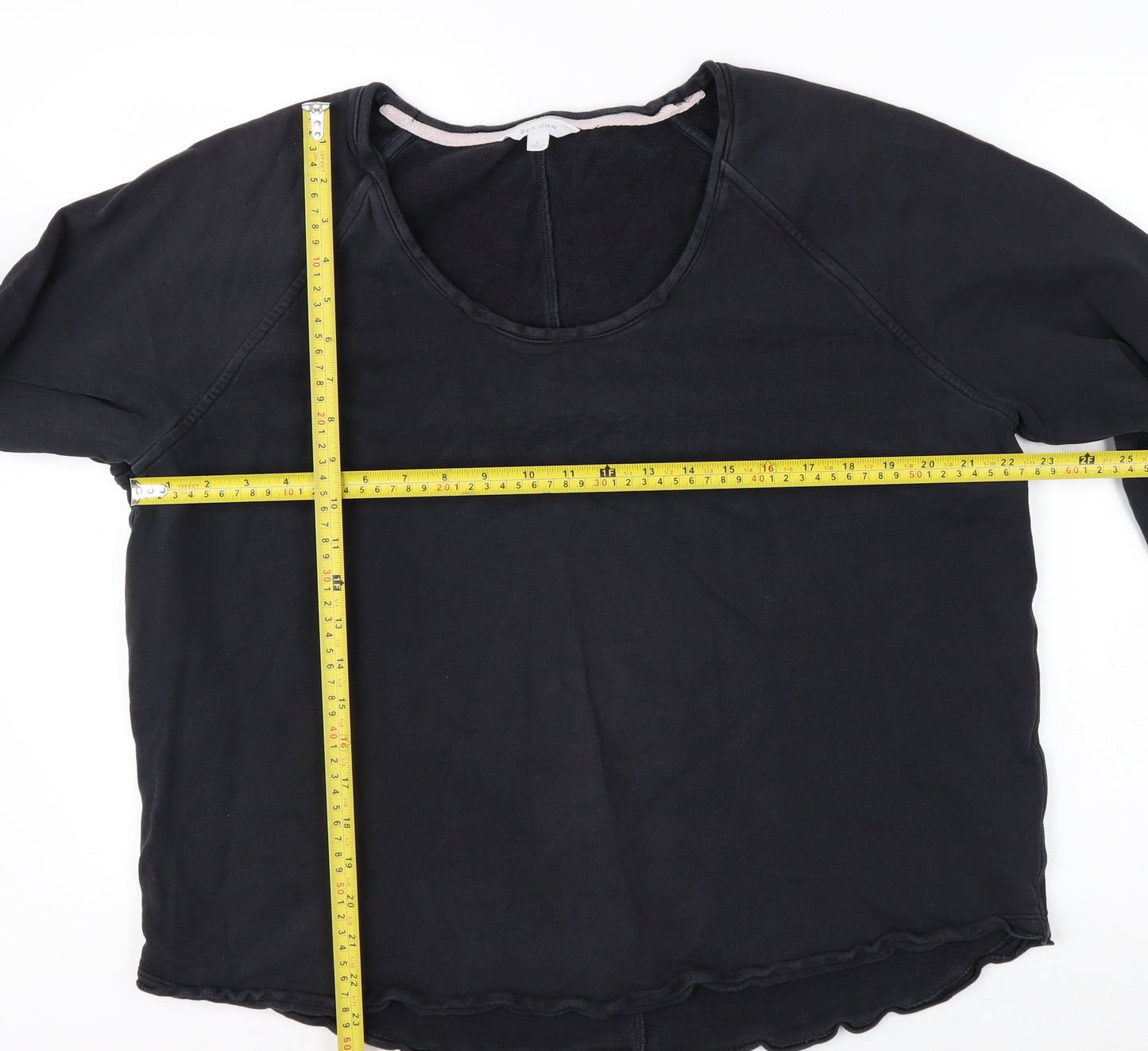 Marks and Spencer Per Una Women's Black Cotton Pullover Sweatshirt Size L