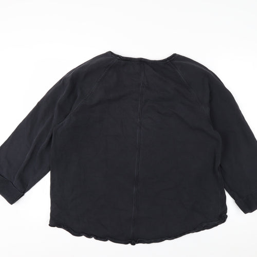 Marks and Spencer Per Una Women's Black Cotton Pullover Sweatshirt Size L