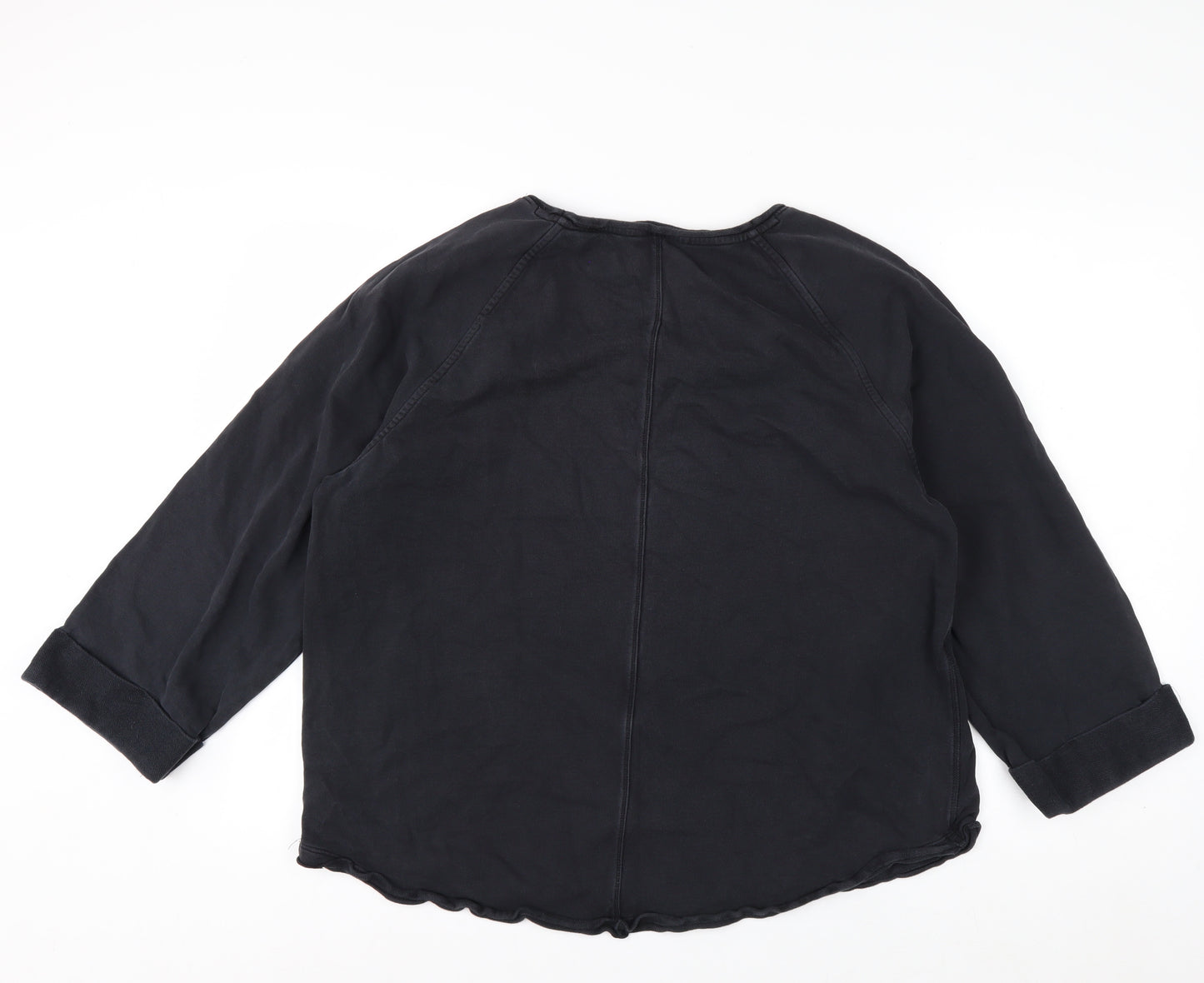 Marks and Spencer Per Una Women's Black Cotton Pullover Sweatshirt Size L