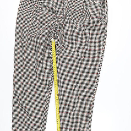 Next Womens Multicoloured Slim Fit Check Trousers Size 12L